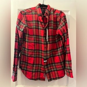 Denim and Flower flannel button down - small NWT